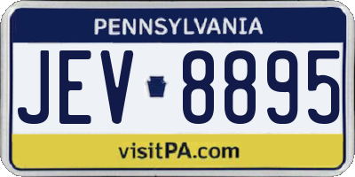 PA license plate JEV8895