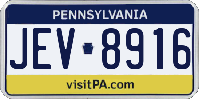 PA license plate JEV8916