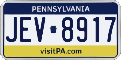 PA license plate JEV8917