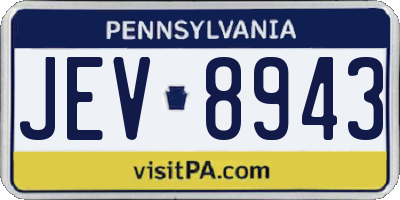 PA license plate JEV8943