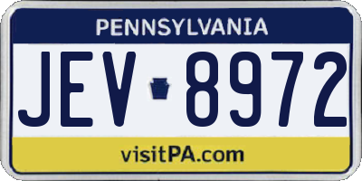 PA license plate JEV8972