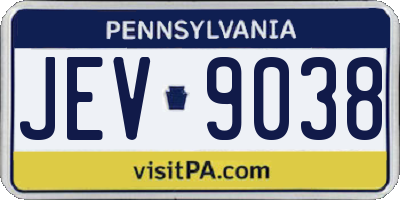 PA license plate JEV9038