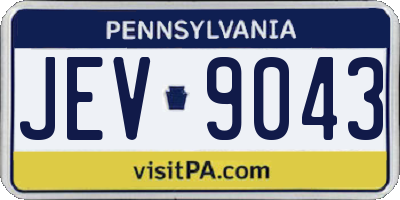 PA license plate JEV9043