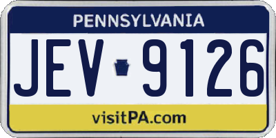 PA license plate JEV9126