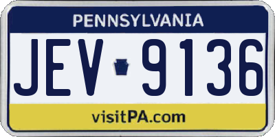 PA license plate JEV9136