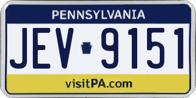 PA license plate JEV9151
