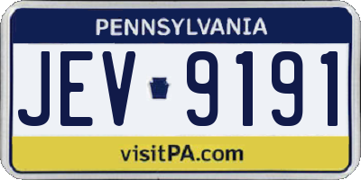 PA license plate JEV9191