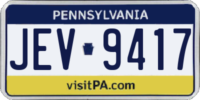 PA license plate JEV9417