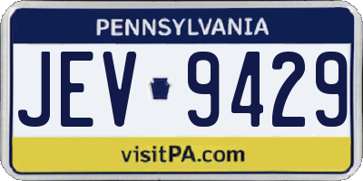 PA license plate JEV9429