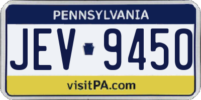PA license plate JEV9450