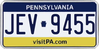 PA license plate JEV9455