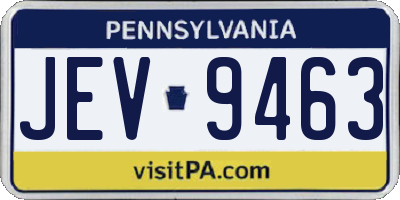 PA license plate JEV9463