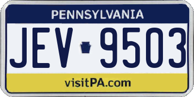 PA license plate JEV9503