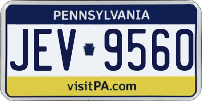 PA license plate JEV9560