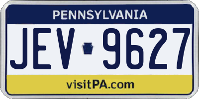 PA license plate JEV9627