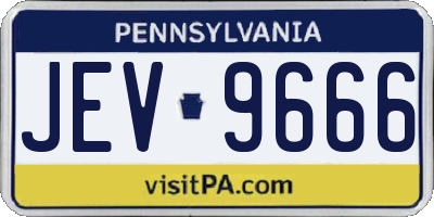 PA license plate JEV9666