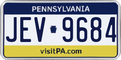 PA license plate JEV9684