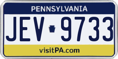 PA license plate JEV9733