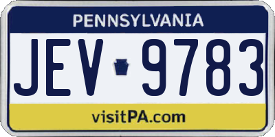 PA license plate JEV9783