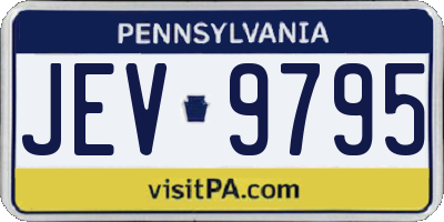 PA license plate JEV9795
