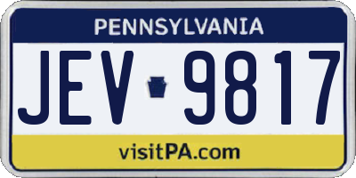 PA license plate JEV9817