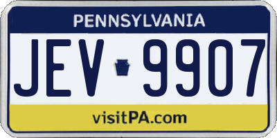 PA license plate JEV9907