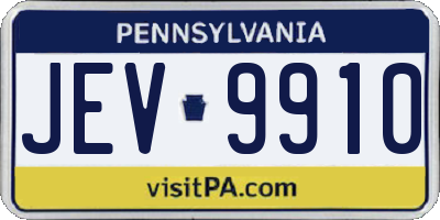 PA license plate JEV9910
