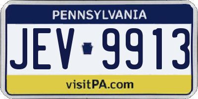 PA license plate JEV9913