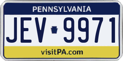 PA license plate JEV9971