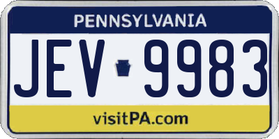 PA license plate JEV9983