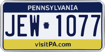 PA license plate JEW1077