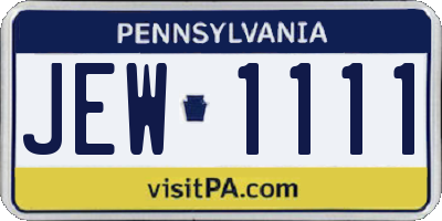 PA license plate JEW1111