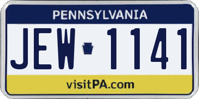 PA license plate JEW1141