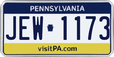 PA license plate JEW1173