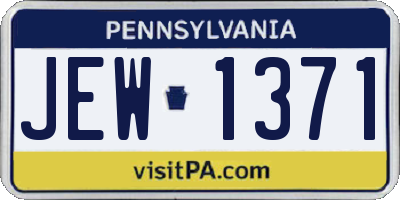 PA license plate JEW1371