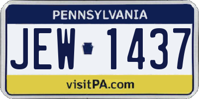 PA license plate JEW1437