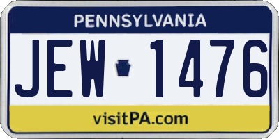 PA license plate JEW1476