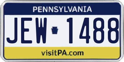 PA license plate JEW1488