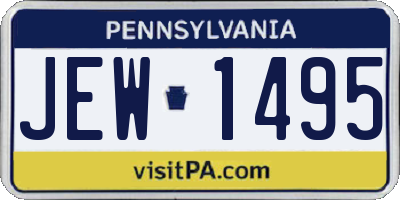 PA license plate JEW1495