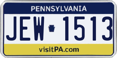 PA license plate JEW1513