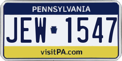 PA license plate JEW1547
