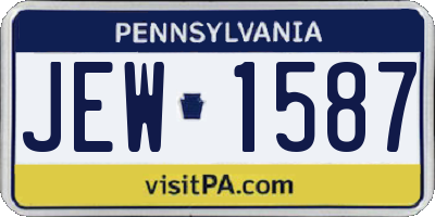 PA license plate JEW1587