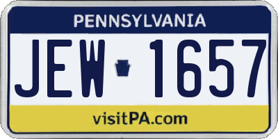 PA license plate JEW1657