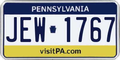 PA license plate JEW1767