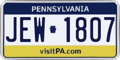 PA license plate JEW1807