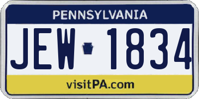 PA license plate JEW1834