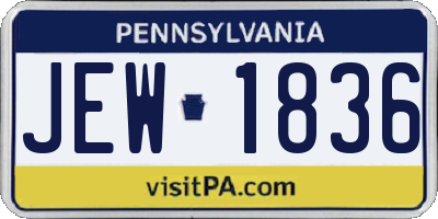 PA license plate JEW1836