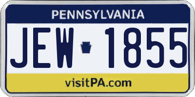 PA license plate JEW1855