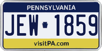 PA license plate JEW1859