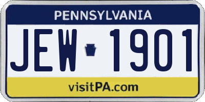 PA license plate JEW1901